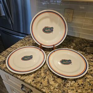 University Of Florida Gators Set Of 3 Dinner Plates 10.5" Blue/Orange